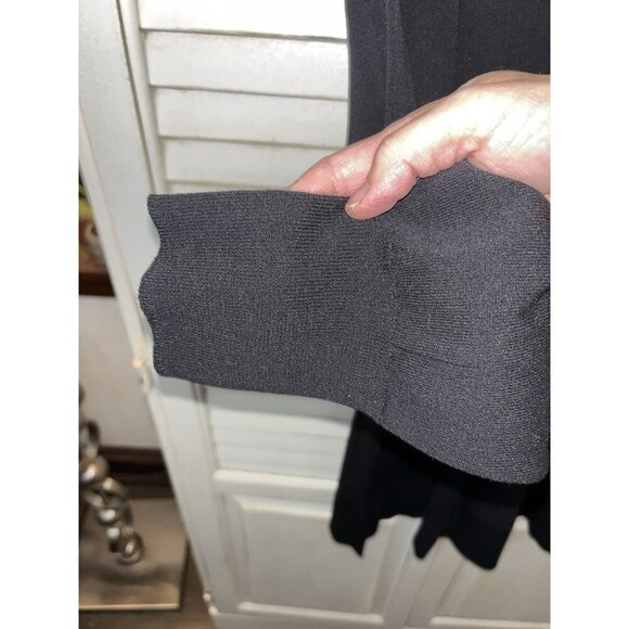 CHICO'S - WOMEN'S MEDIUM - BLACK LONG SLEEVE OPEN FRONT COTTON BLEND CARDIGAN - Picture 4 of 6